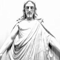 woman in dress statue grayscale photo